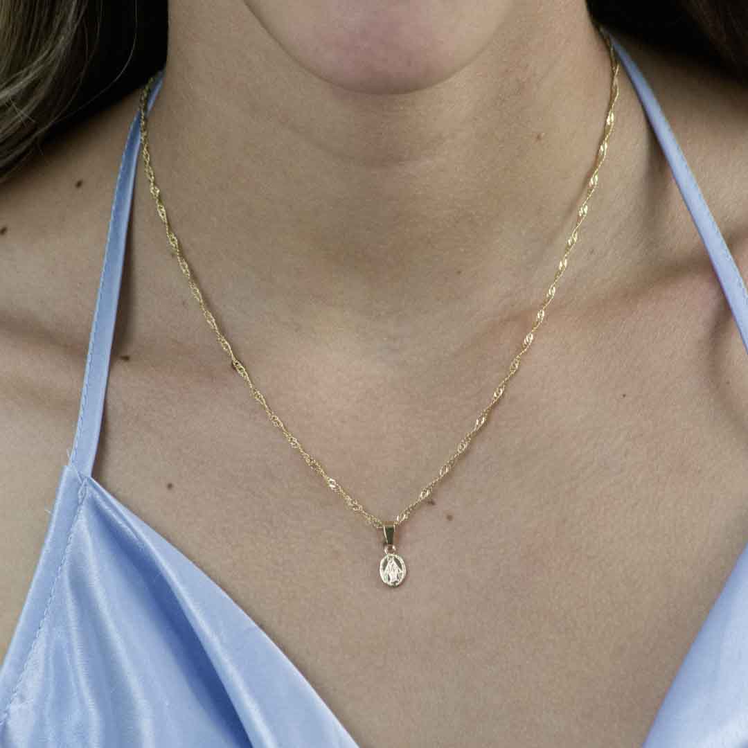 DIJE MILAGROSA MEDIANA GRABADA