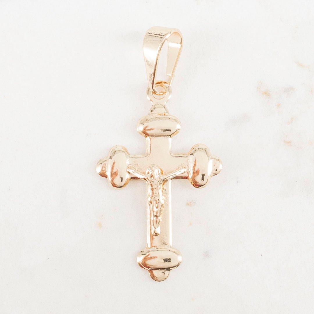 DIJE CRUCIFIJO PUNTAS OVALADAS