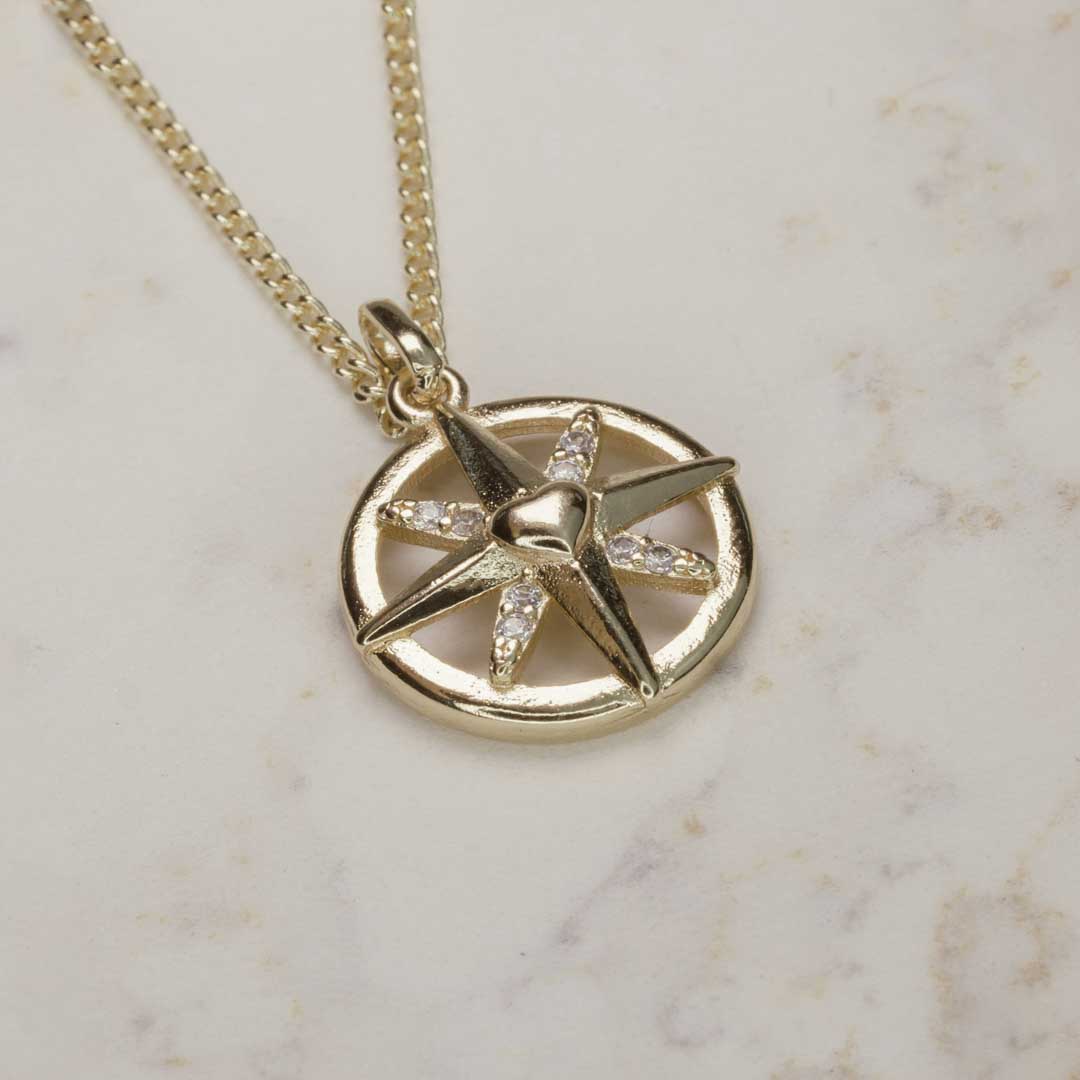 DIJE ROSA DE LOS VIENTOS CORAZON