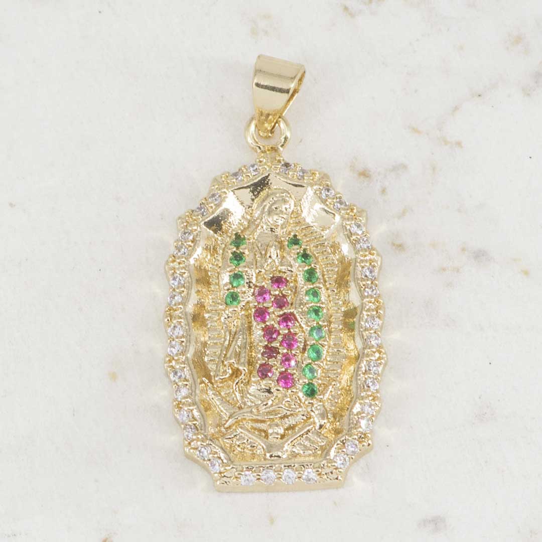 DIJE GUADALUPE CIRCONES COLORES