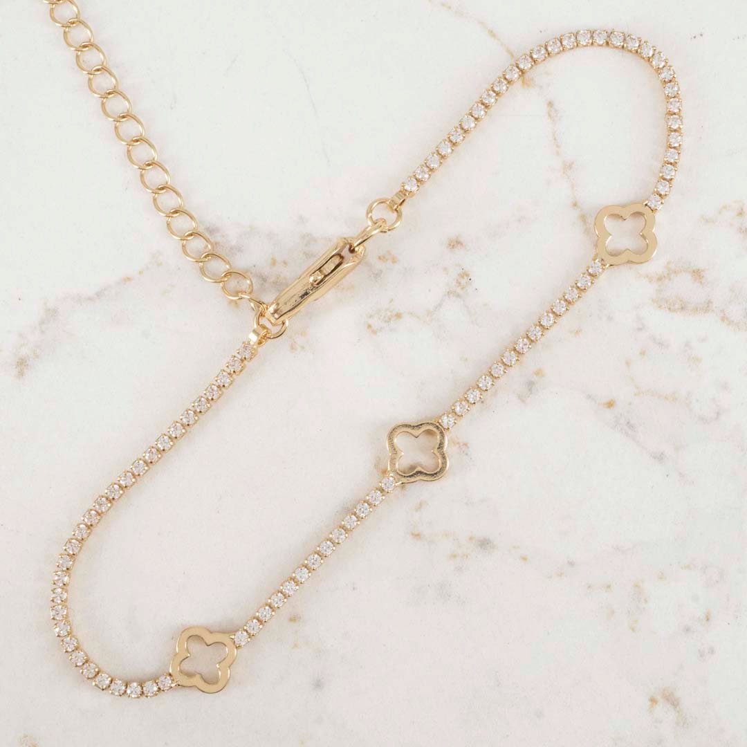 PULSERA TENNIS 1.5MM TREBOL X3