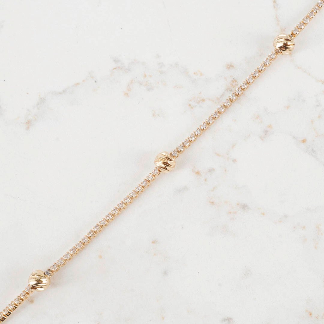 PULSERA TENNIS 1.5MM BALIN DIAMANTADO