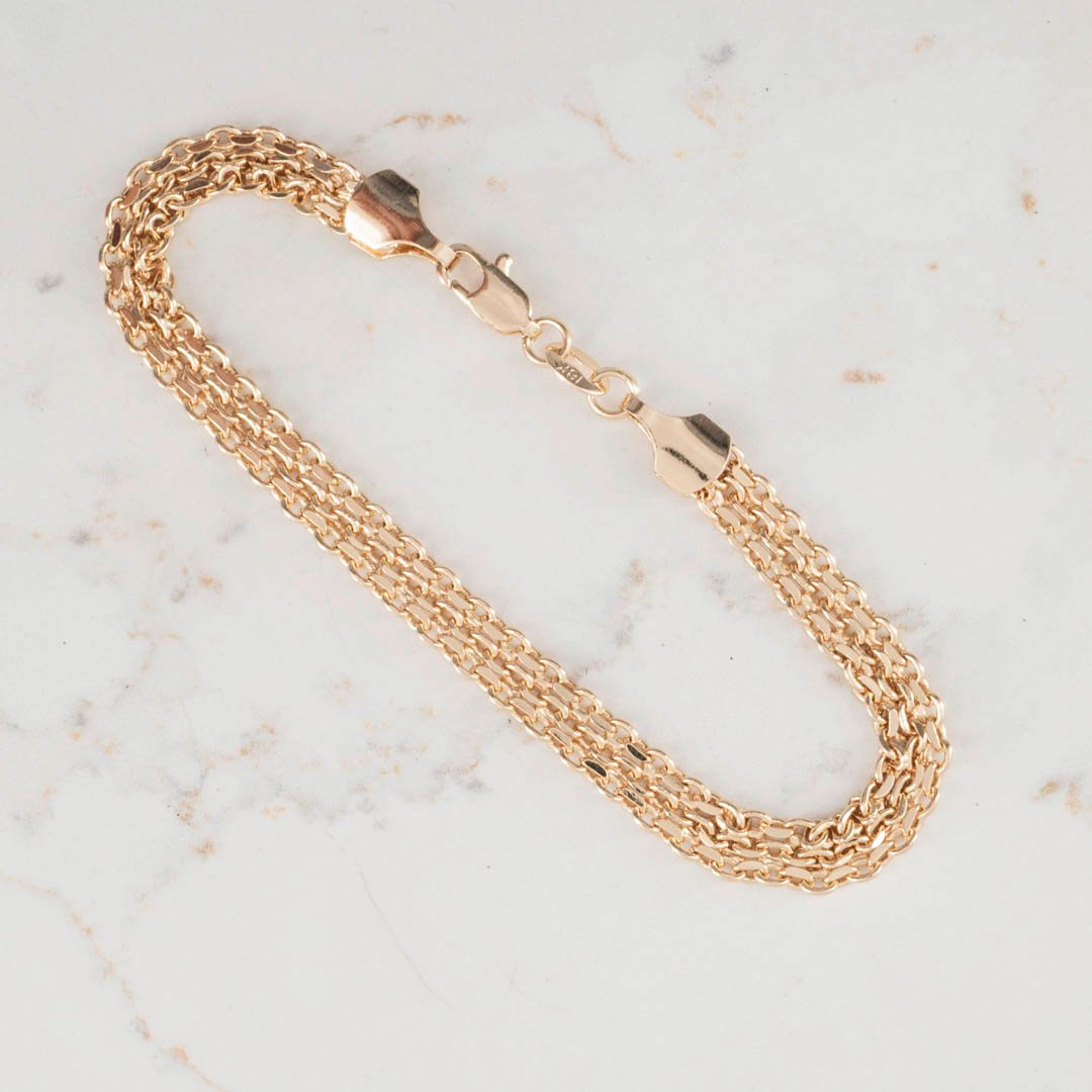 PULSERA TEJIDO CHINO DOBLE CARRIL 5.5MM