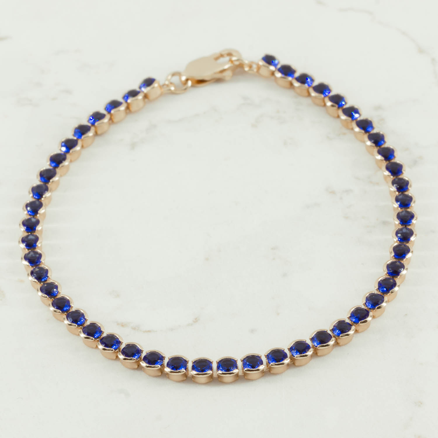 TOBILLERA CIRCONIAS AZUL