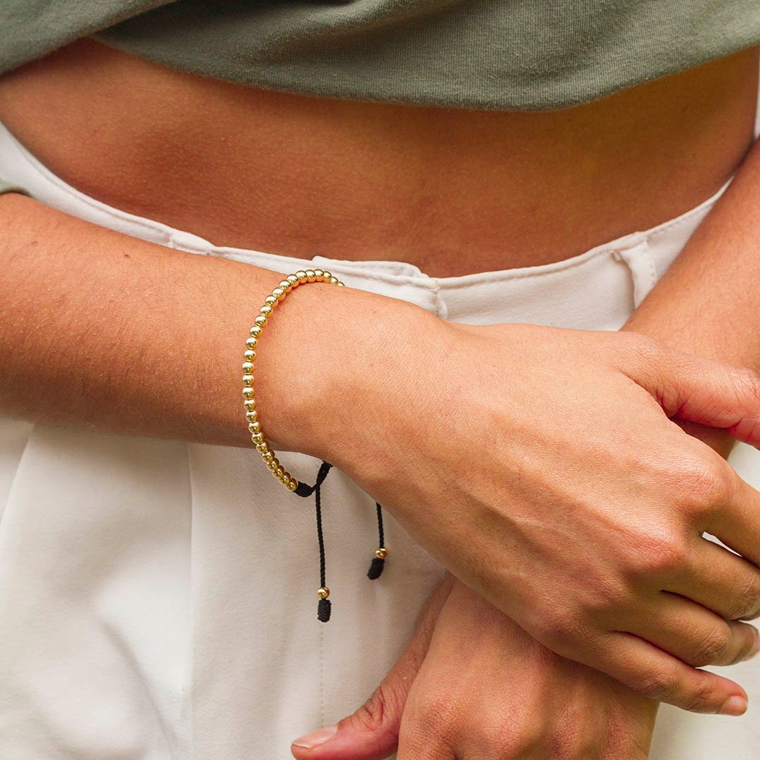 PULSERA BALINERIA SENCILLA 4MM NEGRO