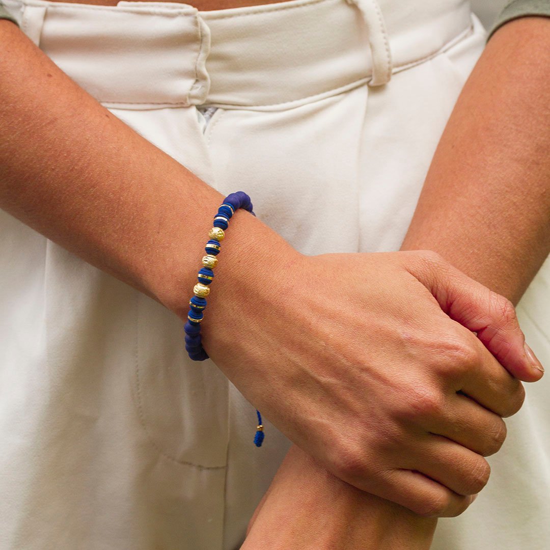 PULSERA DIAMANTADA/ NEOPRENO 6MM AZUL