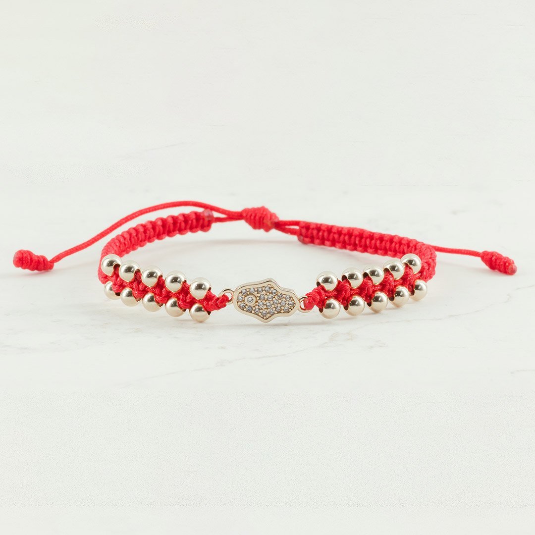 PULSERA MANO HAMSA 4MM