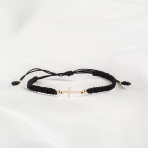 PULSERA CRUZ BALIN LISO 4MM CAFE