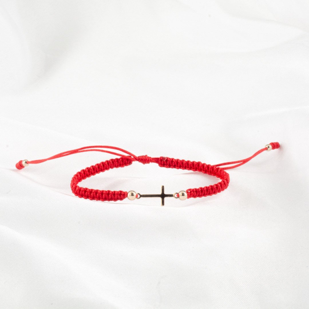 PULSERA CRUZ BALIN LISO 4MM CAFE