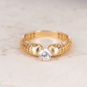 ANILLO SOLITARIO MALLA