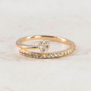 ANILLO CRUZADO CIRCON ENTRELLA CIRCONES