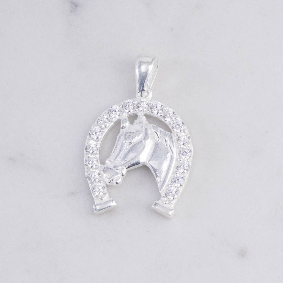 DIJE HERRADURA CABALLO CIRCONES