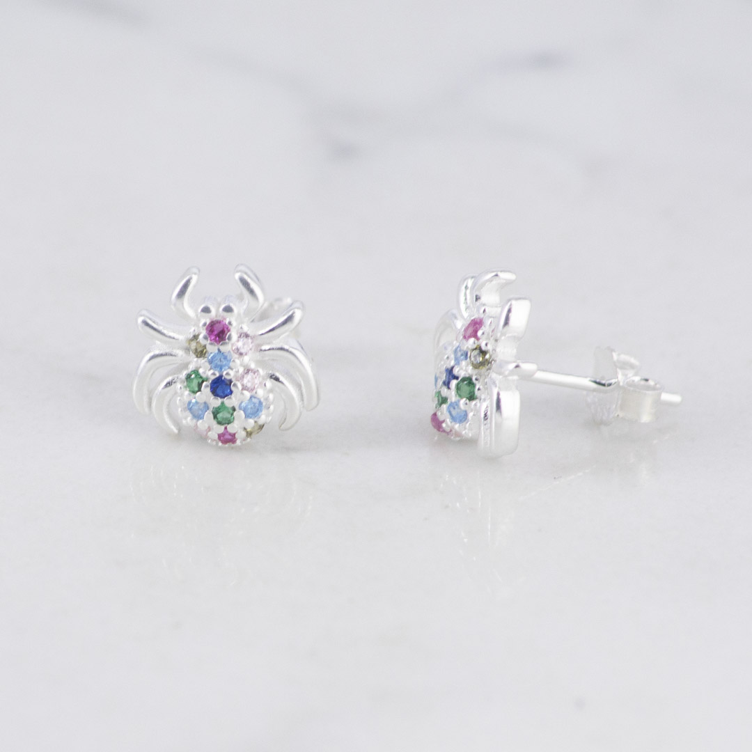 TOPO ARAÑA CIRCONES MULTICOLOR